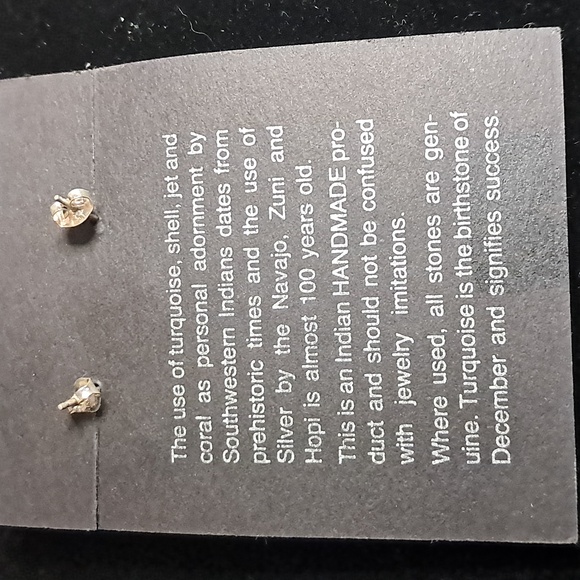 Navajo handmade Sterling/Turquoise earrings - Picture 2 of 4